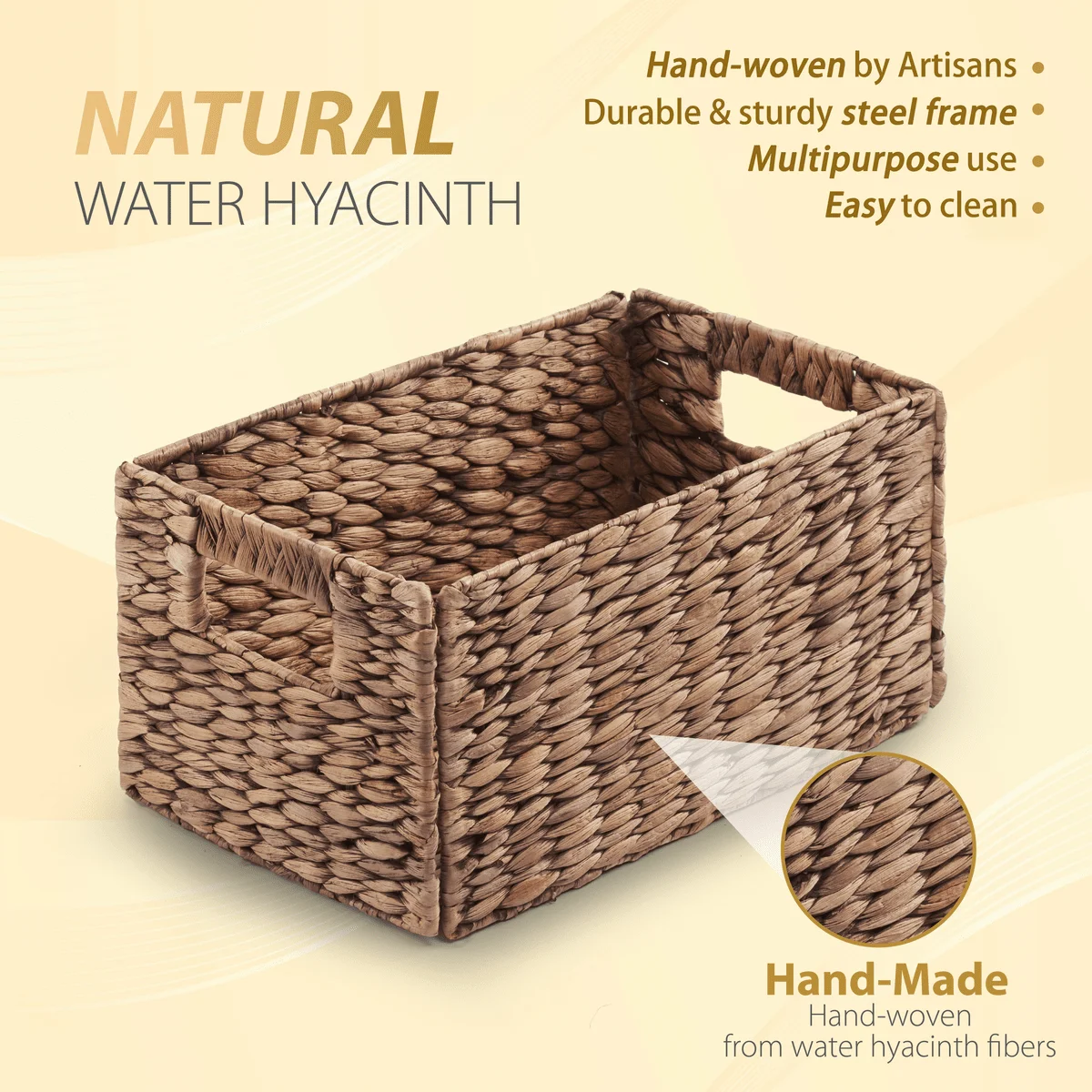 Custom Handmade Muti Function Water Hyacinth Basket Storage Wholesale ...