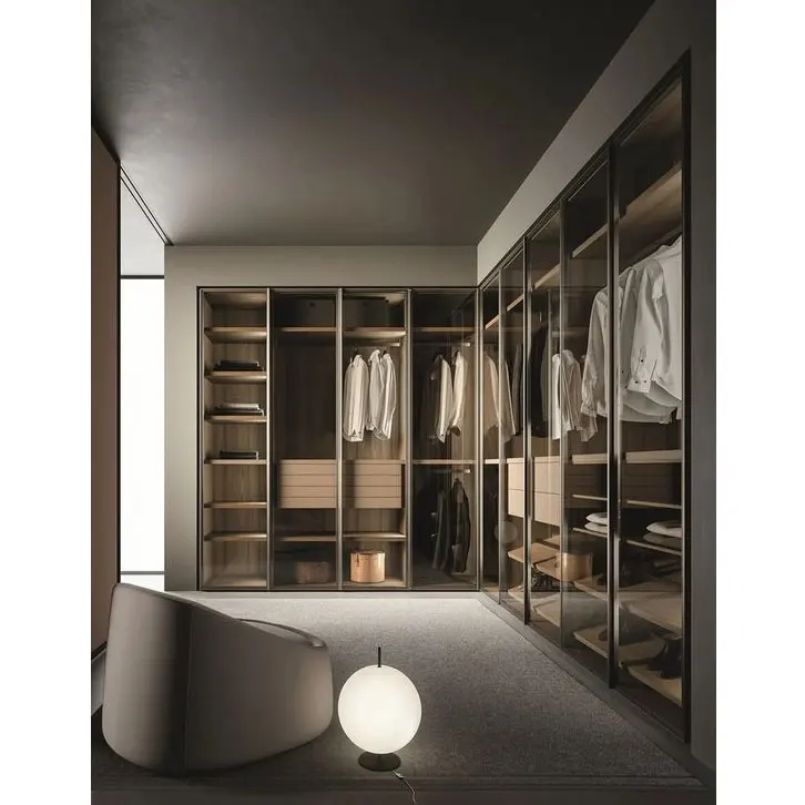 Vermonhouzz индивидуальный гардероб со стеклянной дверью функциональная Роскошная прогулка в шкафу светодиодной