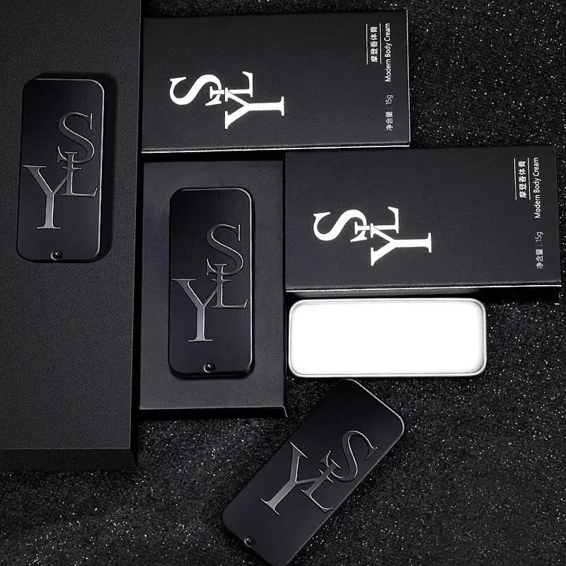 Wholesale Custom Printing Black Emboss Solid Natural Perfume Container Lip Balm Mint Rectangle Sliding Lid Tin
