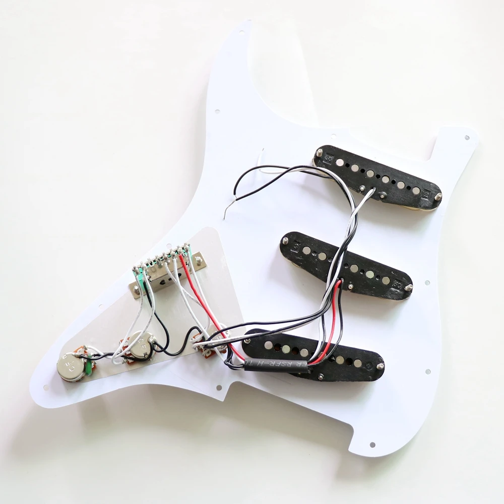 White Pearl SSH Strat Style Guitar Prewired Pickguard With