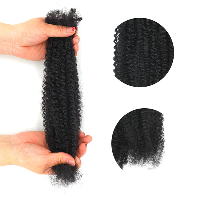 KAMA 100% Remy Human Hair Cambodian Afro Kinky 4C Texture Full Ends Crochet Extensions Bulk for Braiding and Twists