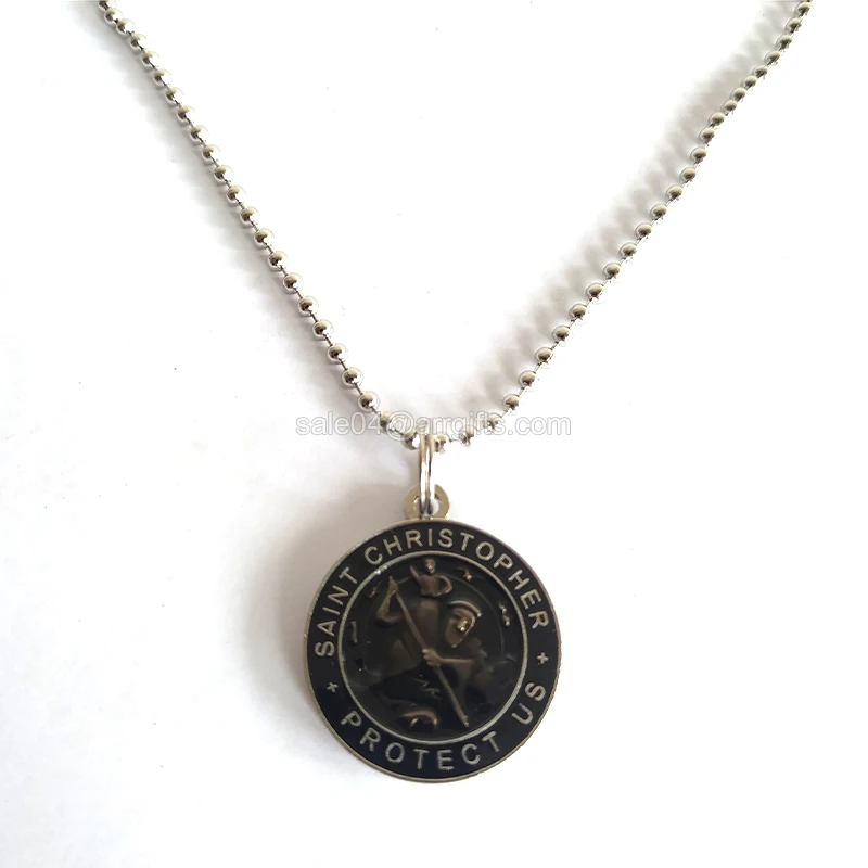 Silver St Christopher Necklace For Man 