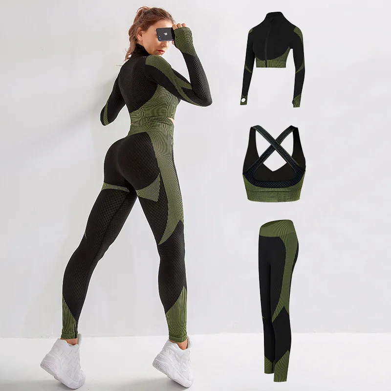 2022 Seamless Yoga Set Workout Clothes for Women Sport Set