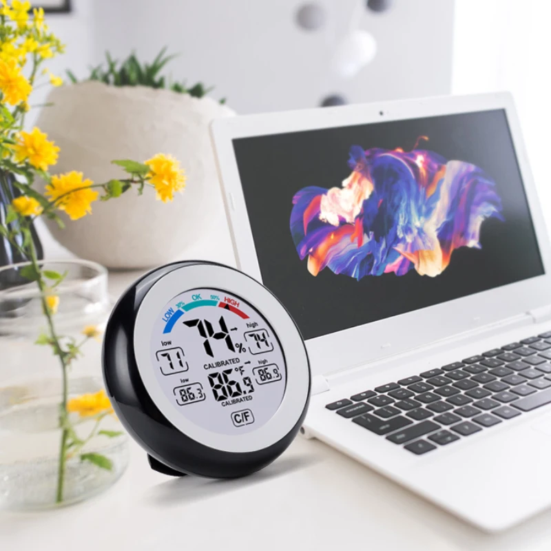 Digital LCD Hygrometer Thermometer with Comfortable Touch Screen Display OEM/ODM Supported Room Incubator Incubator
