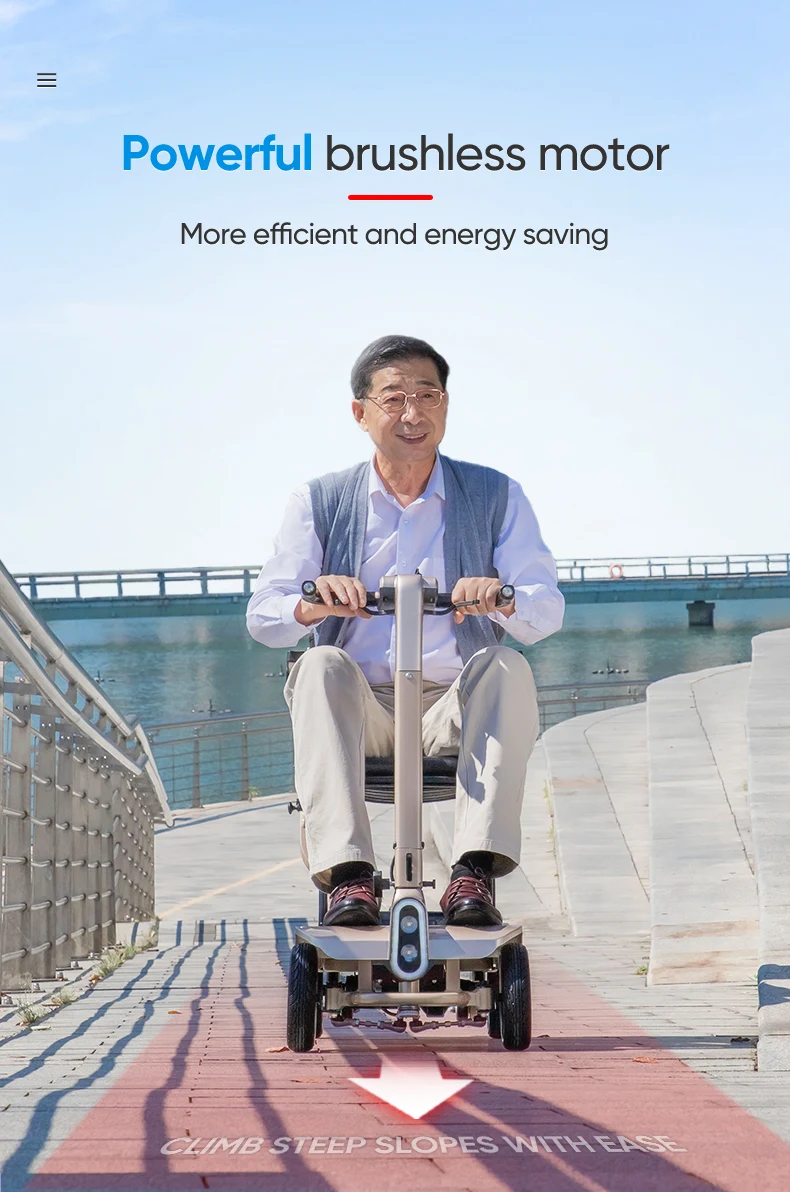 All Terrain Lightweight 4 Wheel Electric Scooters Powerful Brushless