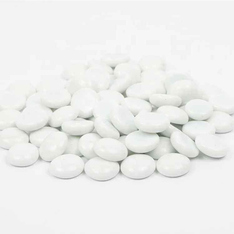 Домашний сад ваза украшение белые плоские стеклянные мраморы