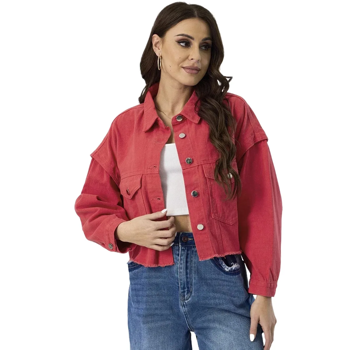 Clothing Red Shirt With Denim Jacket Shop Our Denim Jacket Casual