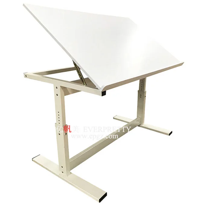 Factory Price Height Adjustable Drawing Board Table Students Wood Tabletop Drafting Table