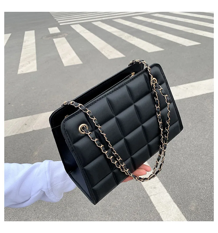 I-0187 Women Brand Designer Handbag New Literary Lattice Shoulder ...