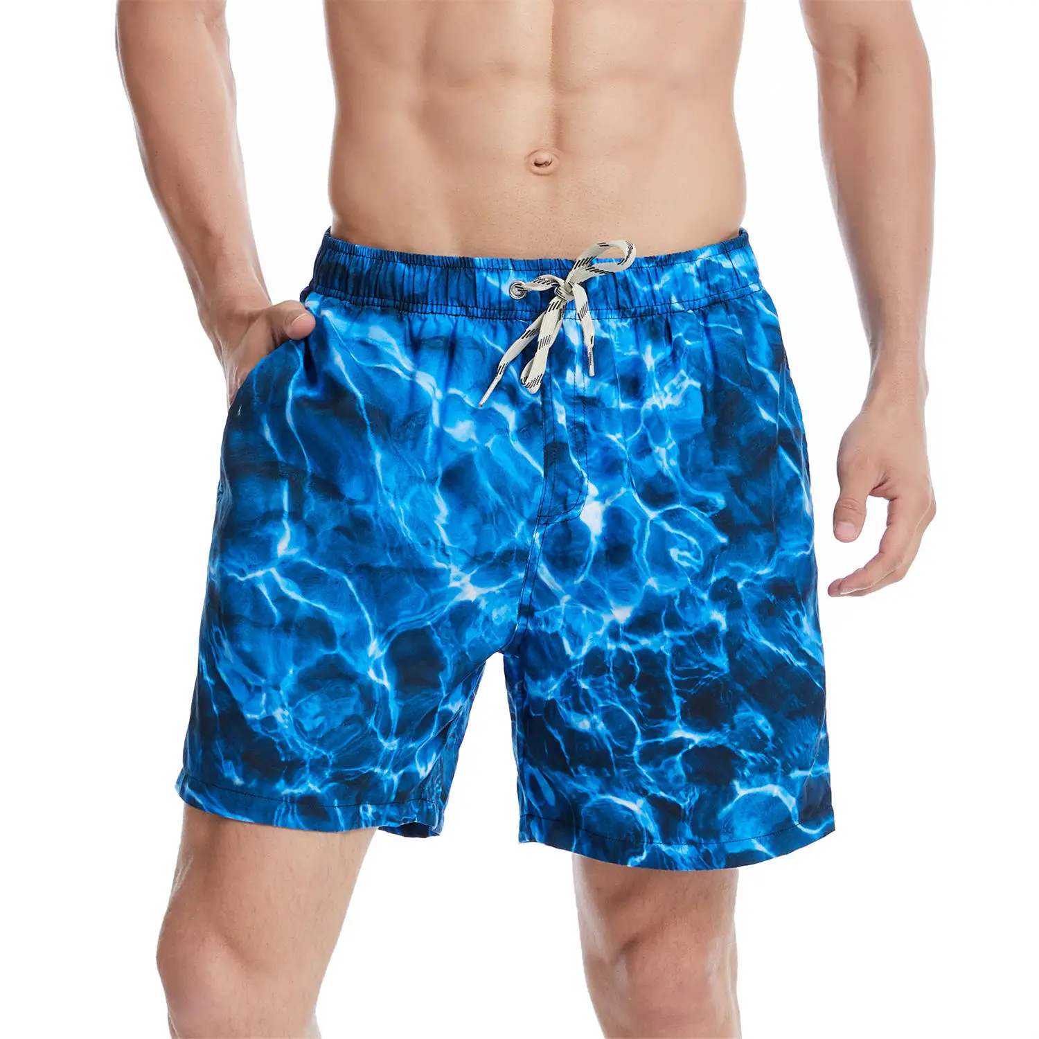 Summer Custom Logo Polyester Men Swim Trunks Quick Dry Outdoor Beach Shorts Board Shorts Swimwear for Men