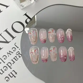 Beautiful luxury butterflies nails products supplier women nail gel set