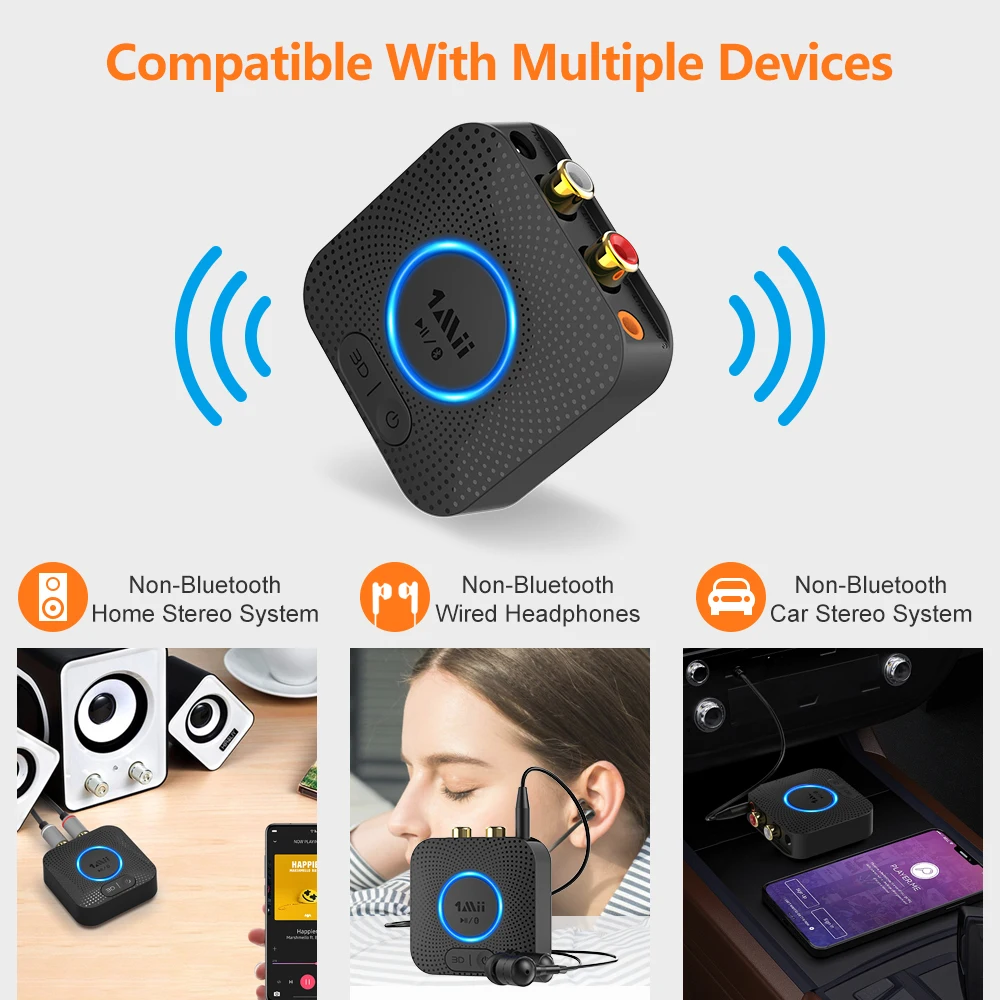 Mini Bluetooth Aux Adapter,Aptx Hd/low Latency Bluetooth Wireless Audio ...