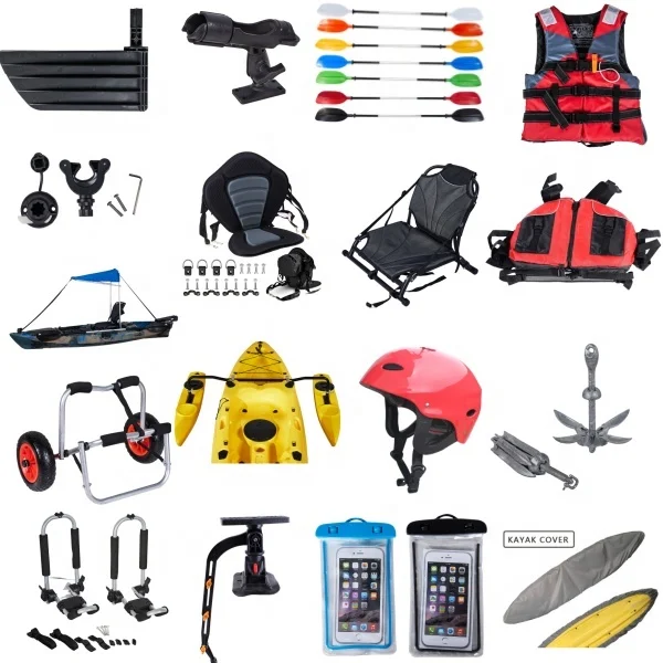 LSF Two Person  Double Plastic Modular  Pedal  Kayak Fishing Kayak Boat  New 3 Piece Section  Modular with Motor Accessories