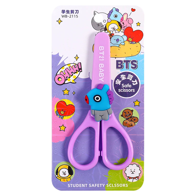 WEIBO Kids Plastic Manual Diy Paper Cutting Scissors Handicrafts Student  Cartoon Scissors For Kids