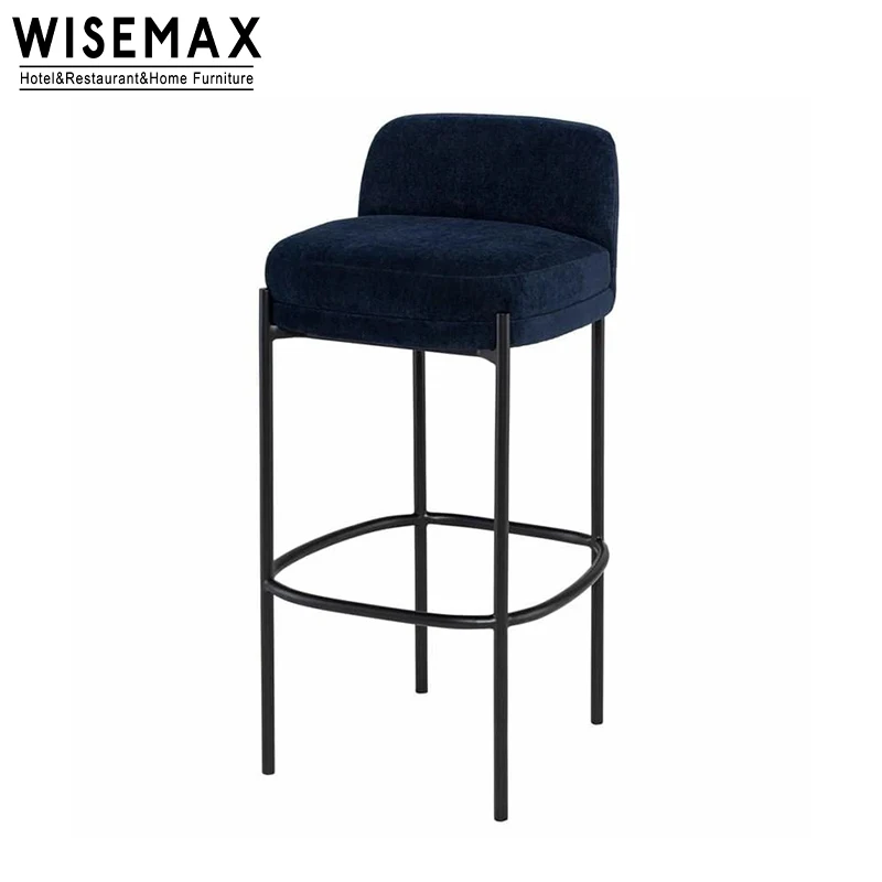 Wisemax Furniture Modern Luxury Fabric Upholstery Bar Stool Nordic