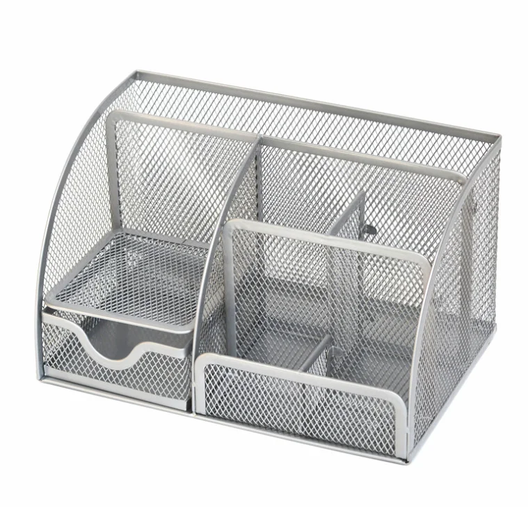 Лидер продаж, сетчатые канцелярские товары, настольный органайзер с 6 отделениями и ящиком