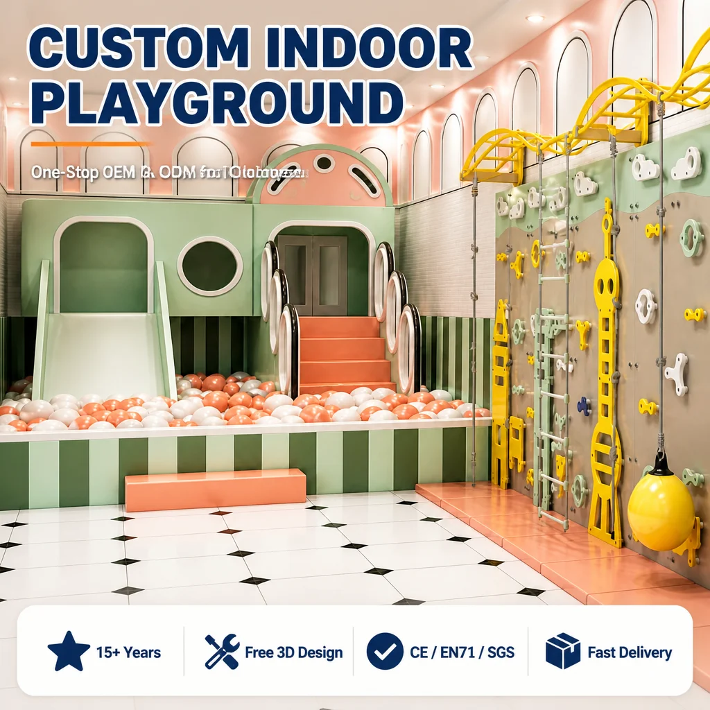 Kids Indoor Soft Play Naughty Castle Commercial Equipment CE ASTM Certified Ball Pit Slide Climbing Frame for Play Center OEM