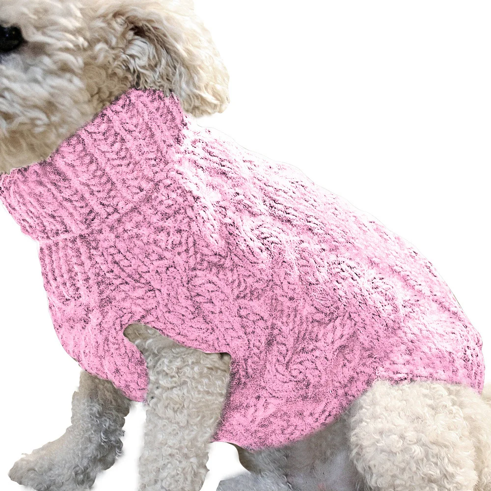 Dog Pet Sweater Fashion Autumn and Winter New Pet Clothes Solid Color Twist Knitted Warm Clothing Comfortable manufacture