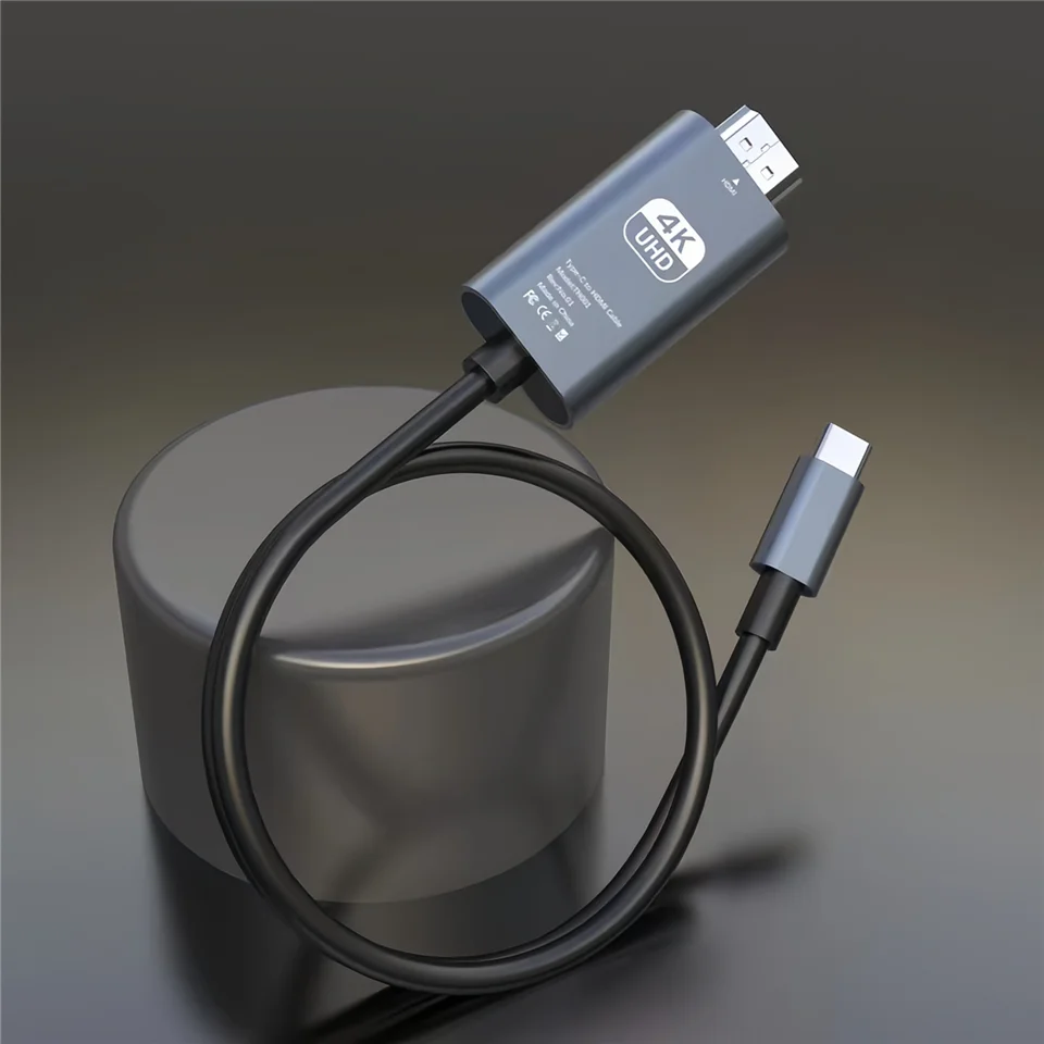 Adaptateur USB-C vers HDMI 4K, station d'accueil USB-C m&acirc;le vers HDMI femelle, c&acirc;ble convertisseur HDTV USB-C vers HDMI pour MacBook Pro et Samsung