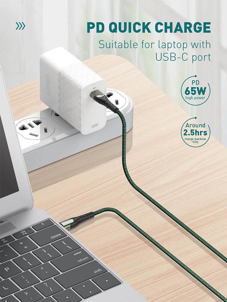 Lc102 Loader LDNIO LC102 2M Ultra Strong 2 in 1 Charge Cable - 65W Fast Charging