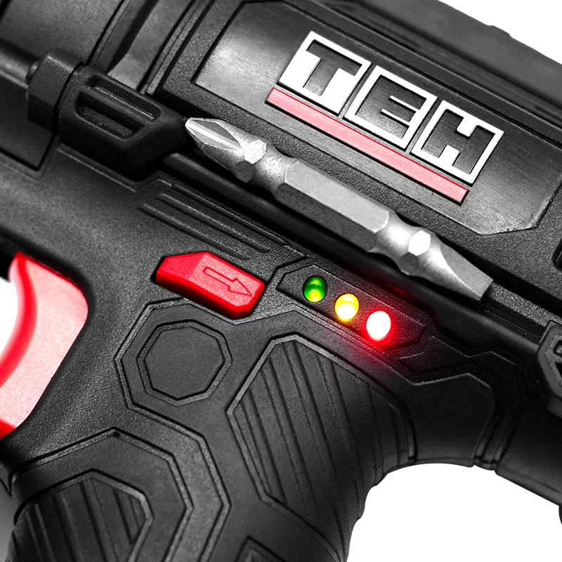 TEH Professional Chinese Brand Portable Cordless Drill Variable Speed Impact Drill with Obvious Switch Battery Power Source