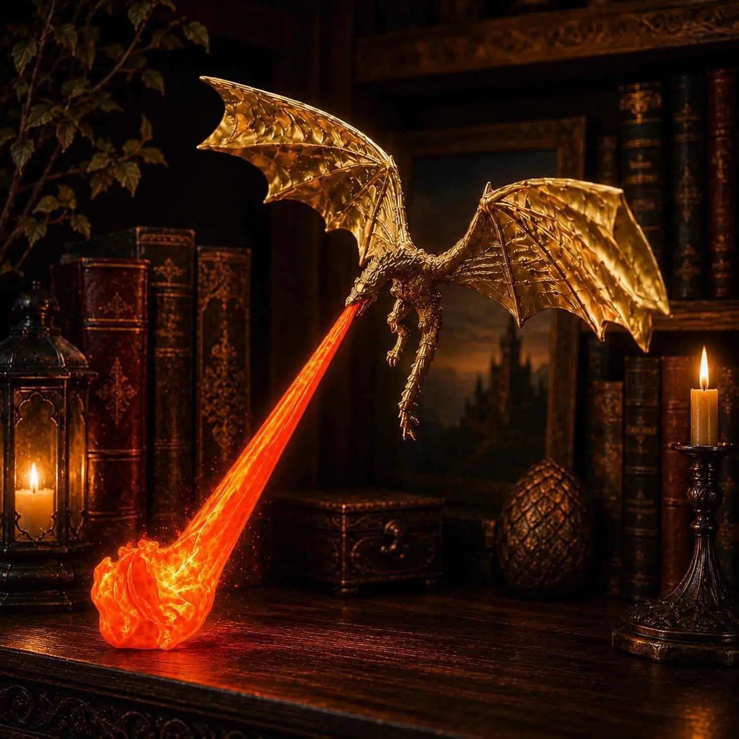 Dragon Book Nook Light Fire Breathing LED Night Lamp Modern Minimalist 3D Printed PLA Bookshelf Decor Corner Light for Gaming