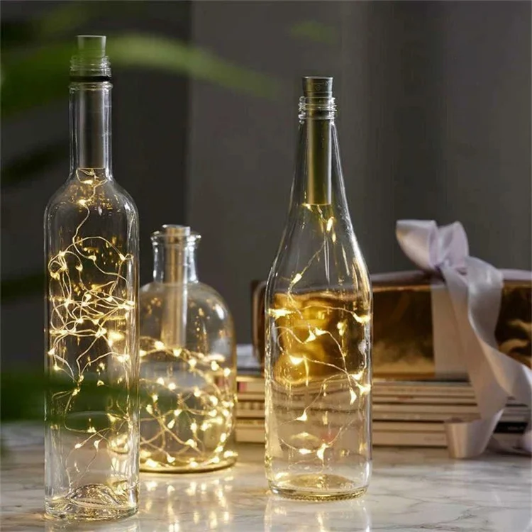 Multicolor Led Wine Bottle String Lights Battery Powered 20LED Bottle Cork Lights Starry Fairy String Lights