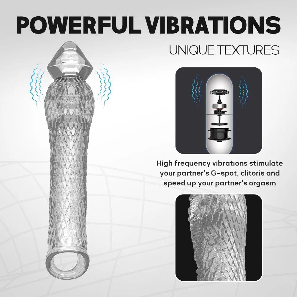 Penis-Hülle Vibrator für Männer Sexspielzeug, Penisvergrößerer  Vibrationsring Weicher Penisring für Paare