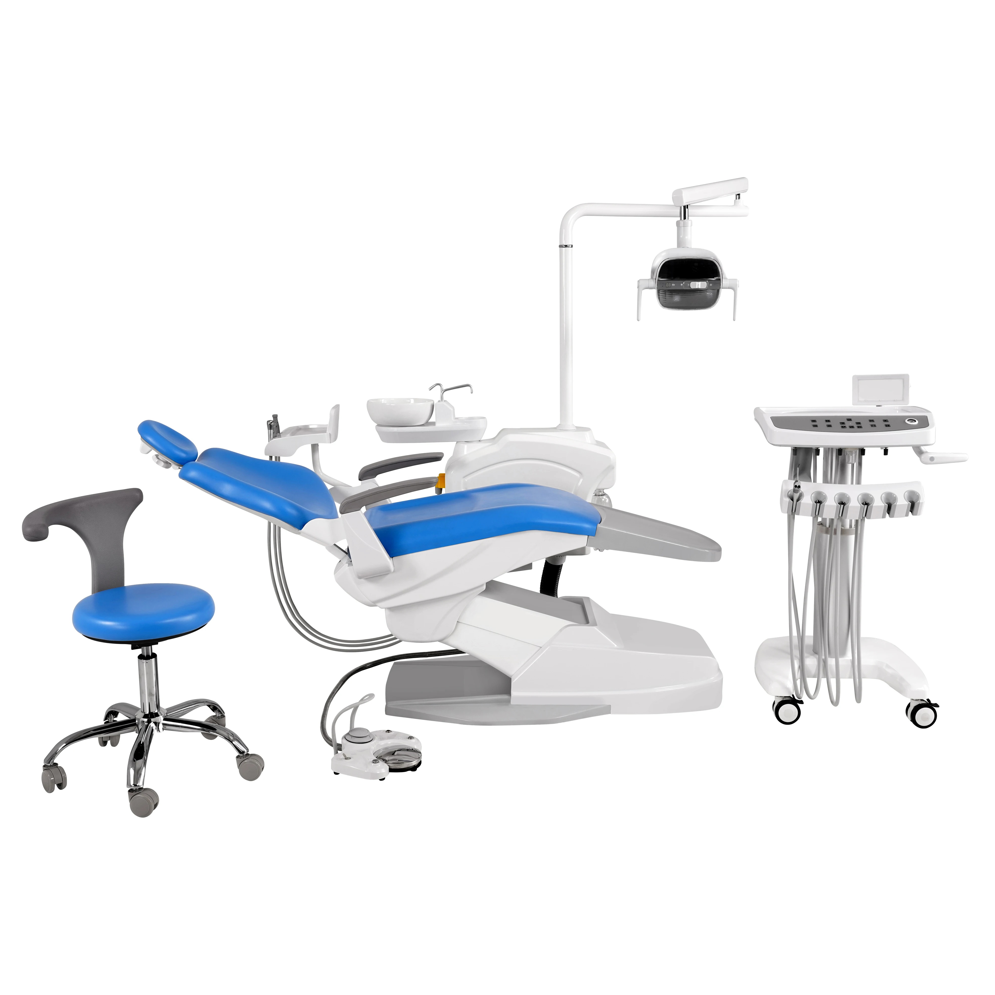 Luxury Orthodontic Dental Chairs With Operating Light Lamp Spittoon And