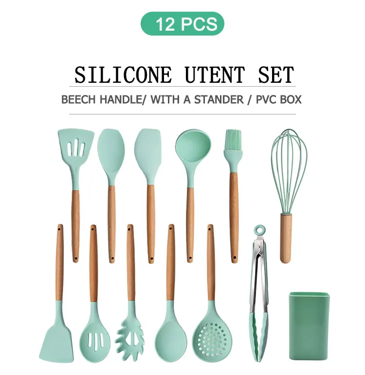 Wholesale 12PCS Silicone Spatula Kitchen Tool Cooking Utensils