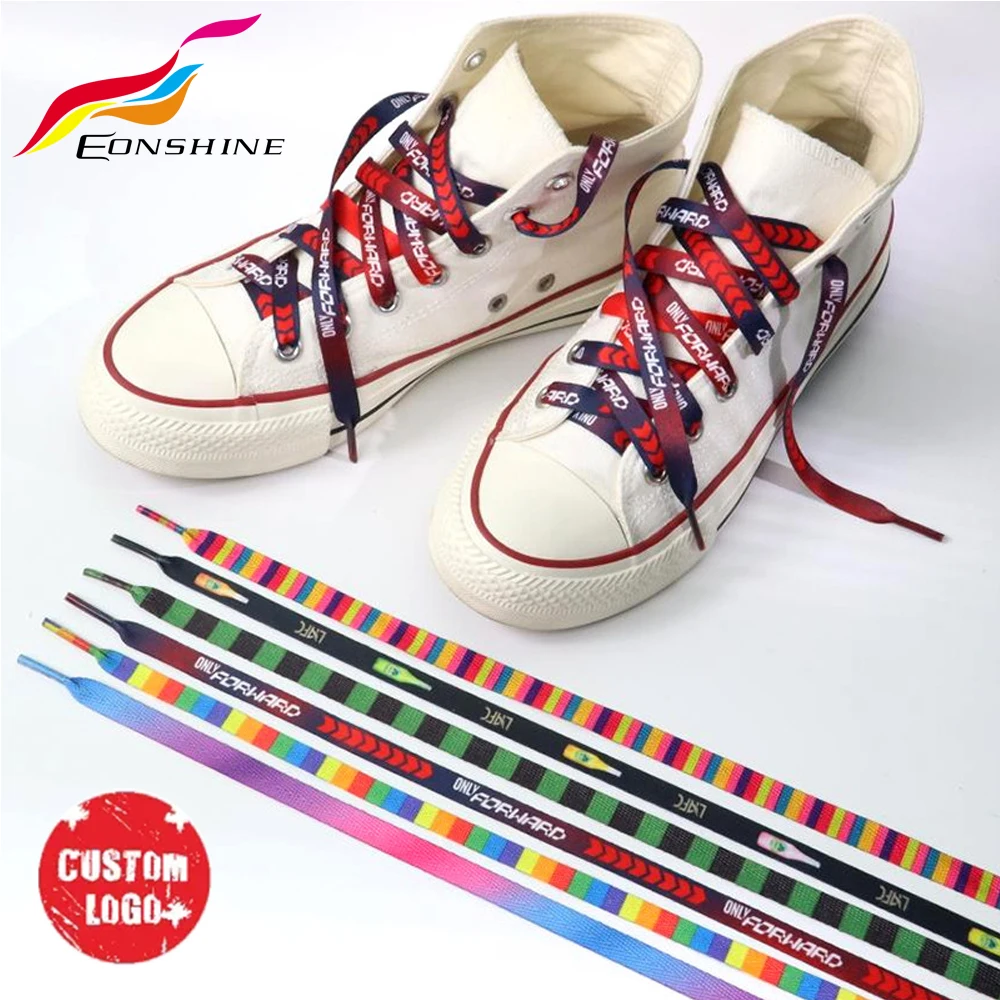 Custom Printed Flat Shoelace Bulk Thick Shoe Laces Pattern Branded Bold Animal Print Shoelaces