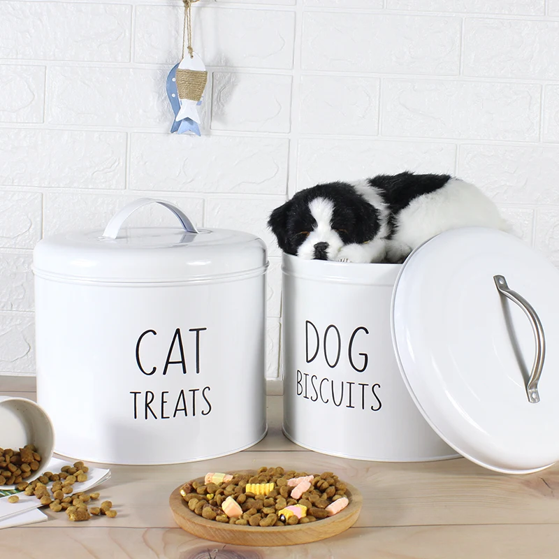 Recipiente redondo de comida para mascotas 4KG con asa Perros pequeños Contenedor de comida Gatos Almacenamiento de alimentos Lata de silicona Sellado de contenedores Contenedores de almacenamiento de