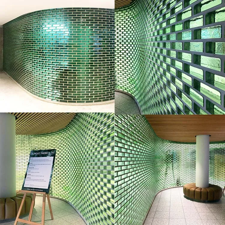 Blue Color Glass Brick Block for Showcase Wall Crystal Hot Melt Building Glass Blocks Bricks Rectangular Solid Glass Bricks Wall