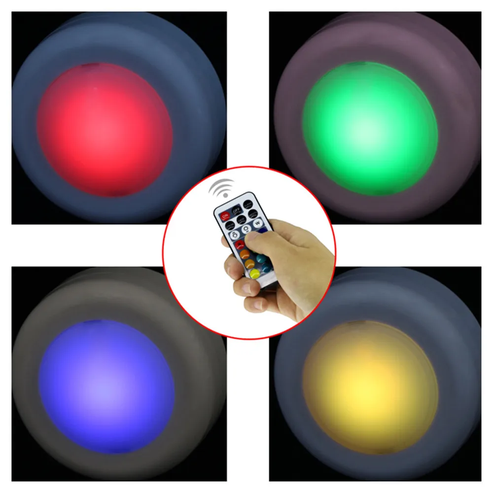 LED Under Cabinet Light RGB 12 Colors Touch Dimmable Night Lamp With Remote Control