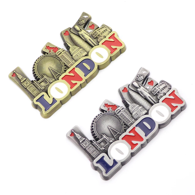 Free Sample Custom Design Zinc Alloy London Tourist Souvenir 3D Metal Fridge Magnet