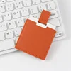 Color naranja - espejo 60*60mm funda de cuero 68*65mm