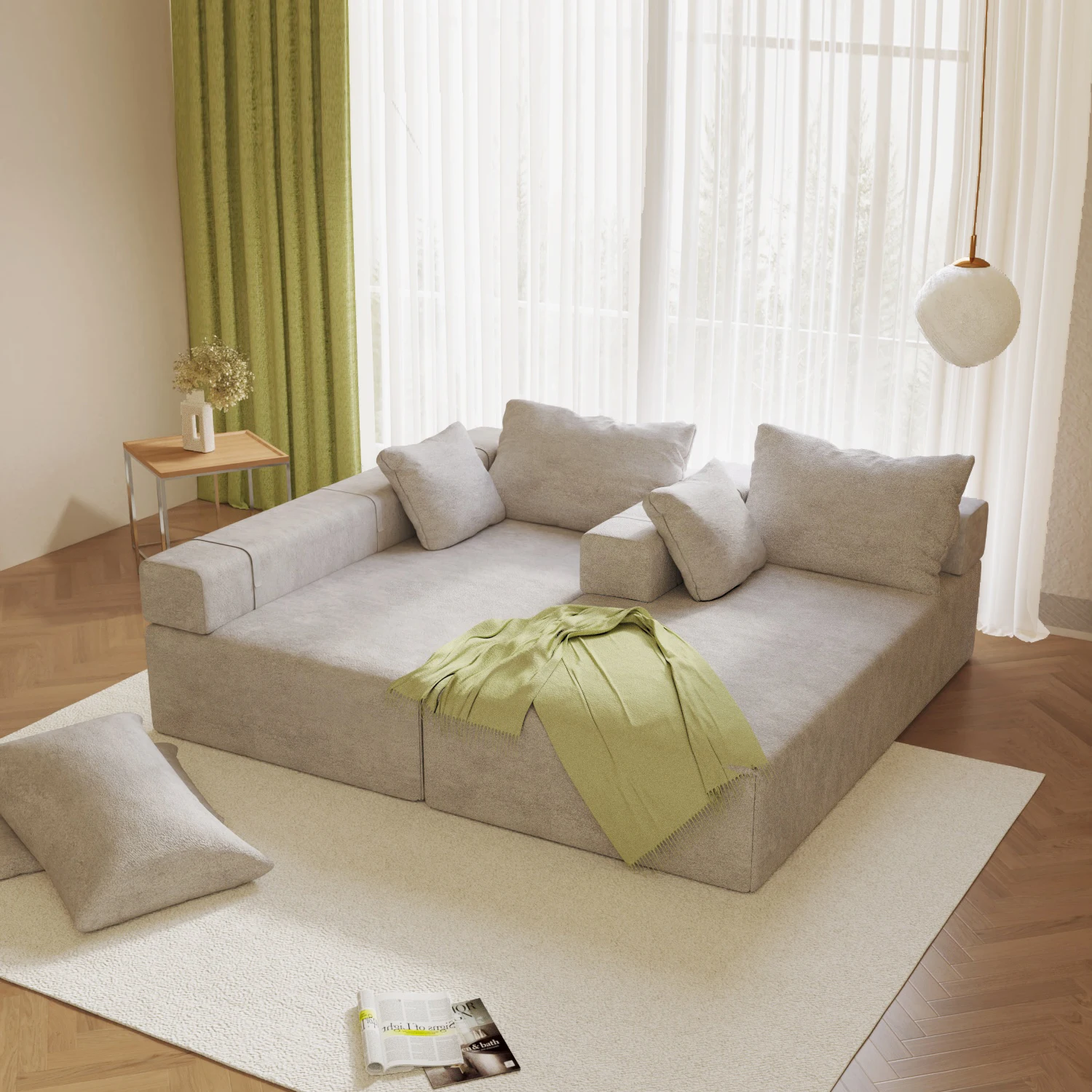 Modern Couch Comfortable Filling Living Room Sofas Modular Sectional L