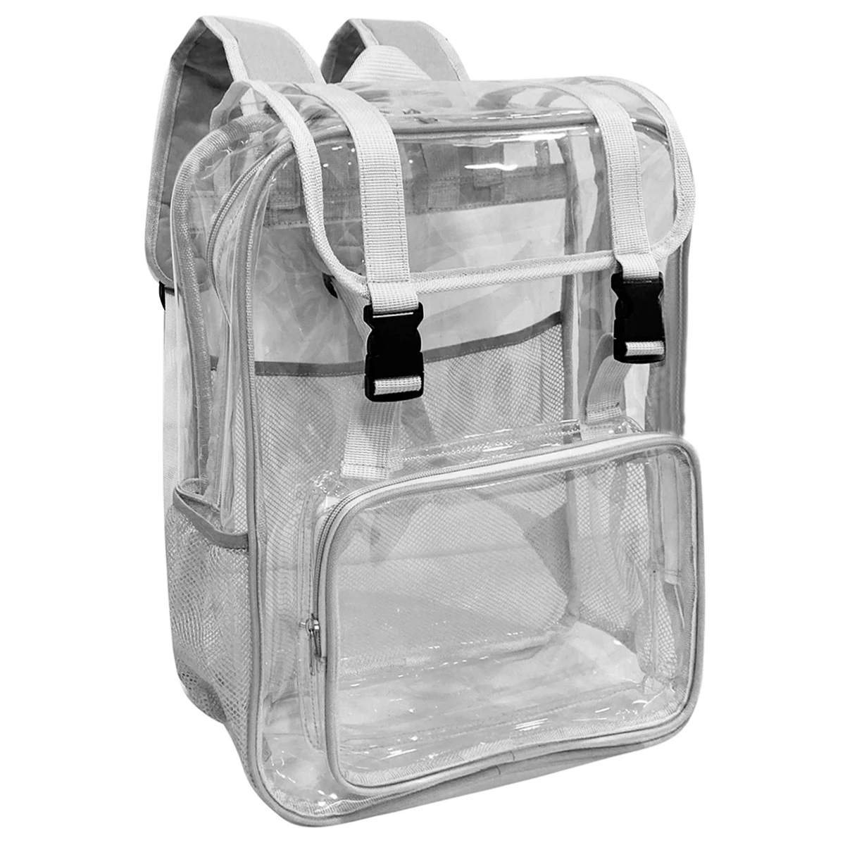 Customized logo pvc material high quality pink colorful school backpack transparent clear pvc backpack for men women kids