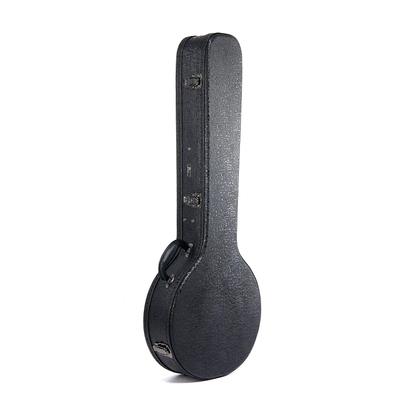 Wc03 Rm Factory Price Wooden Leather Banjo Flat Top Wood Case 5 String