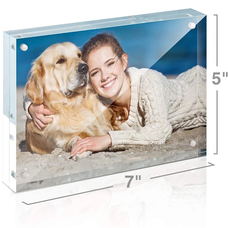 Acrylic Frameless Decoration Photo Picture Frame 5x7 Double