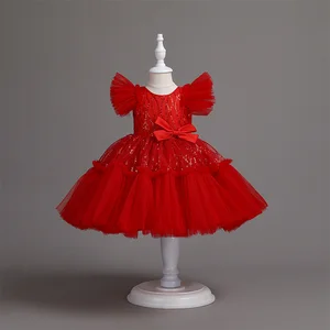 Baby Frock Designs Kids Clothing Sequins Tutu Ball Gown Frocks Floral Princess Dresses for Girls Clothes for Kids