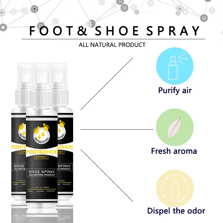 Natural Shoe Deodorizer Foot Deodorant Spray Odor Eliminator No Smelly