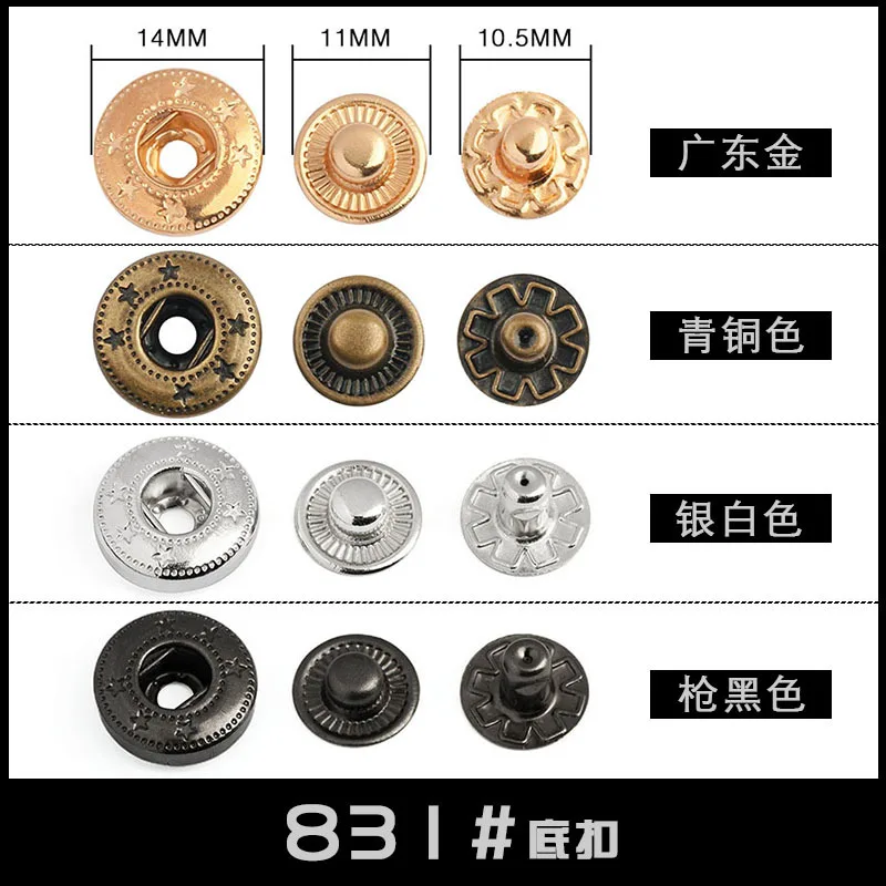 Rhinestone Crystal Buttons Double Sided Press Pearl Snap Button Four ...