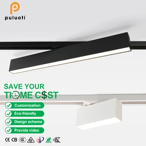 Wholesale Highlight DC48V 537mm*33mm 20W Cob Surface Track Floodlight White/Black Led Ceiling Magnetic for Living Room Shop