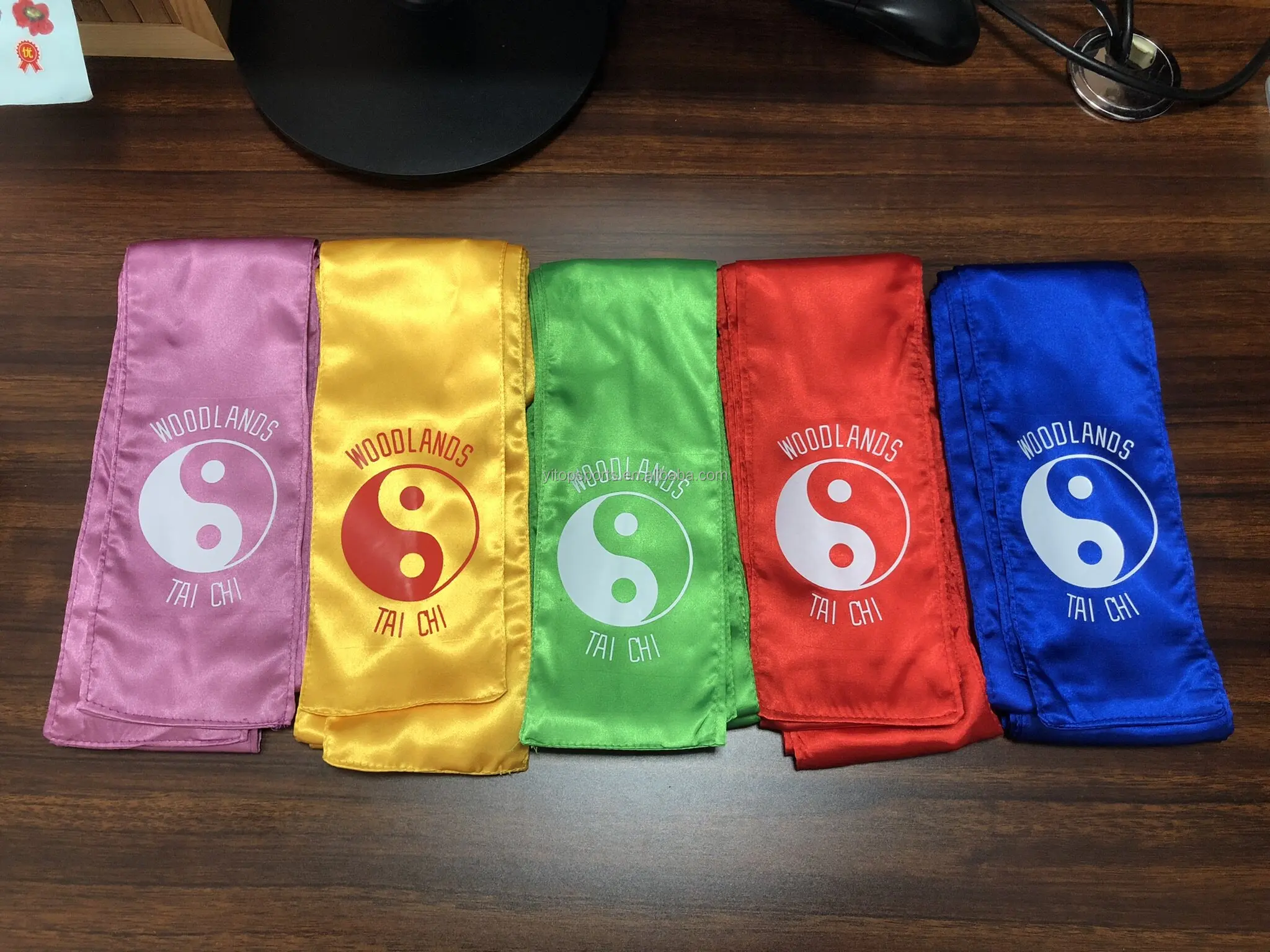 Custom Colorful Silk Satin Kung Fu Belt Taiji Wushu Kungfu Belts Martial Arts Sashes