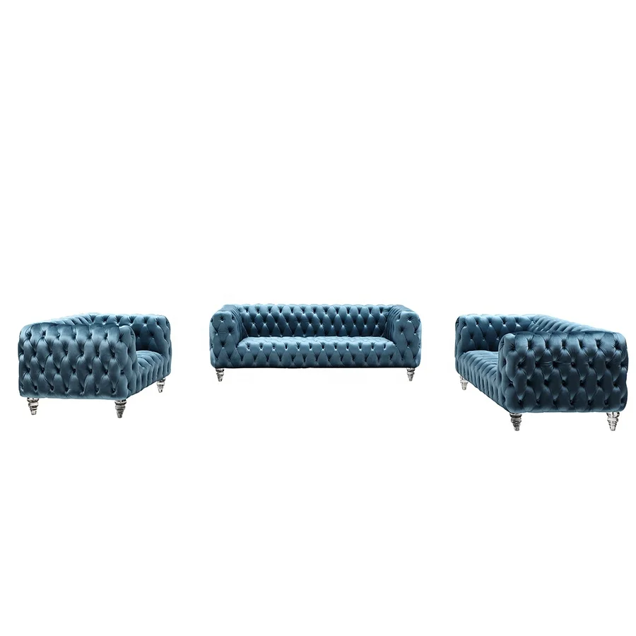 Upholstery Fabric Velvet Furniture Sofa Set Living Room High Quality ...