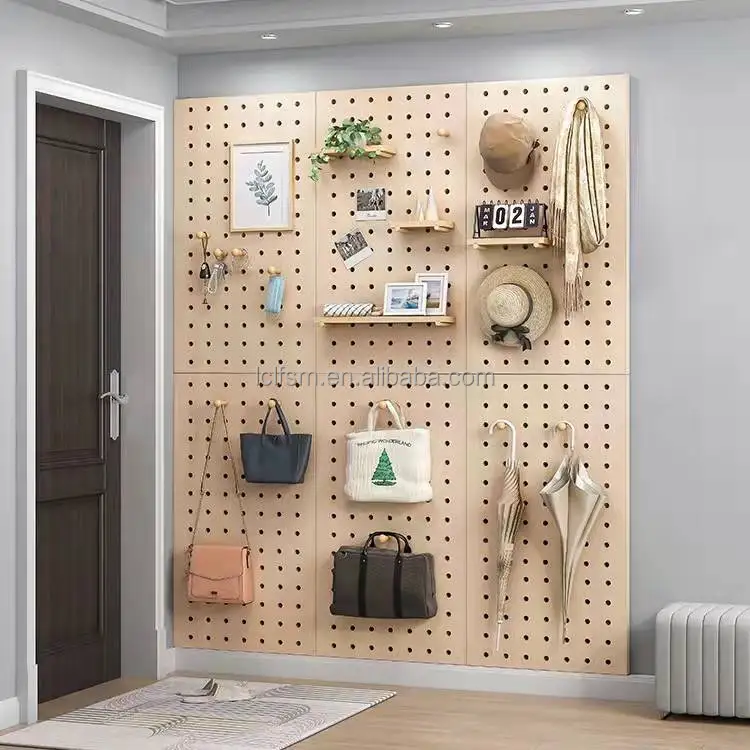 Wooden Pegboard: Home office wall organizer – homfis