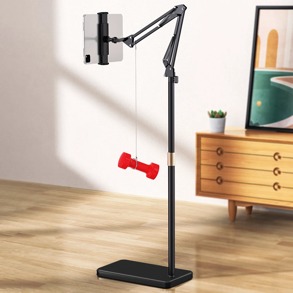 L10Pro 360 Rotatable Flexible Arms Floor Stand Phone Tablet Holder Universal Bed Foldable Lazy Bed Bracket Aluminum Phone Stand