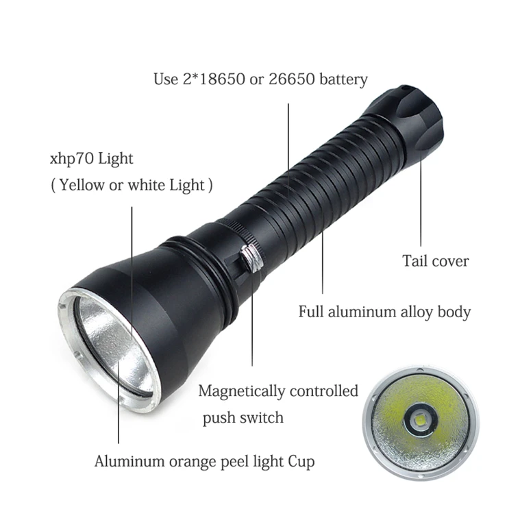 Xhp70 Diving Flashlight Flashlight Underwater Torch