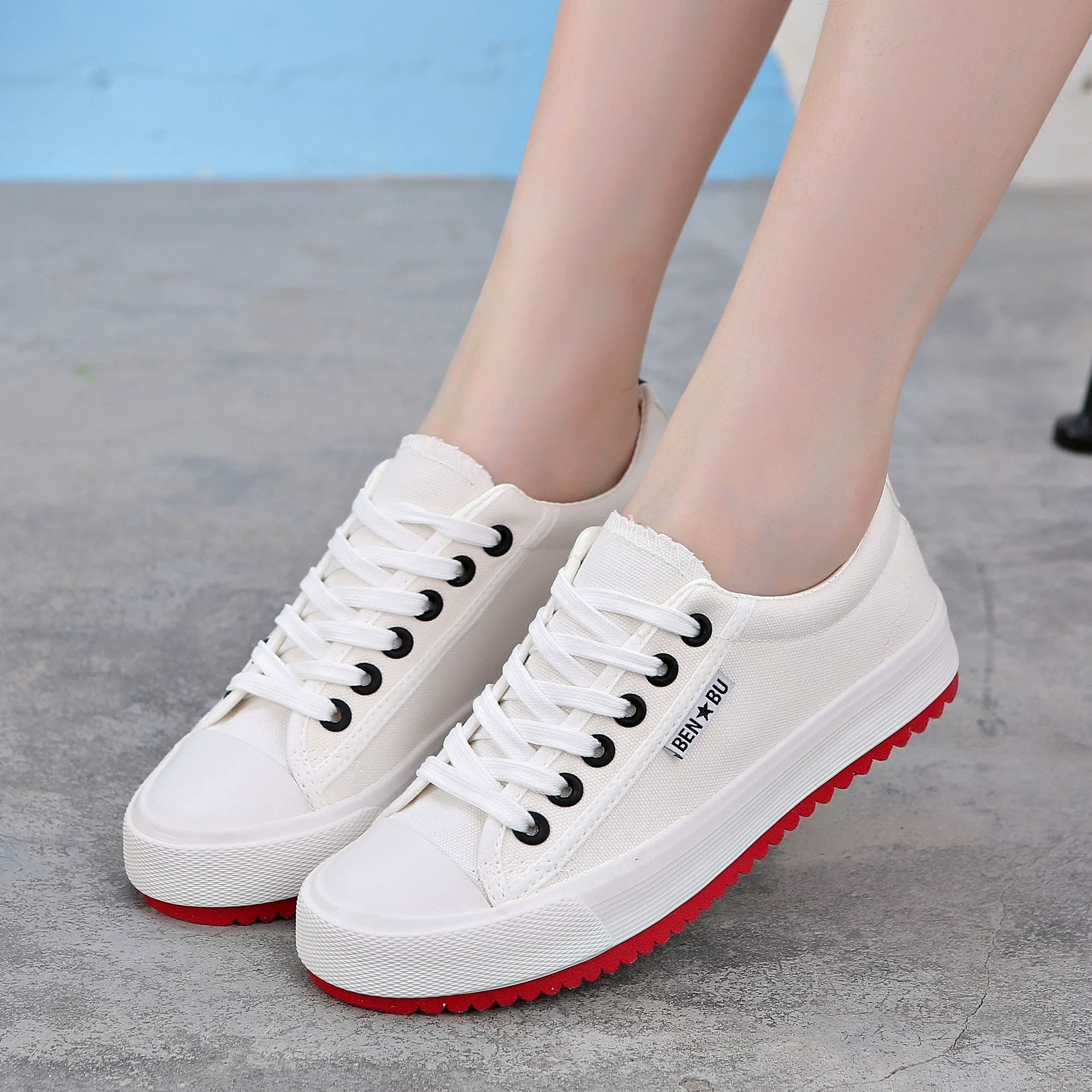 Zapatos De Tela Lona Blancos Tenis Calzado Canvas Para Mujer